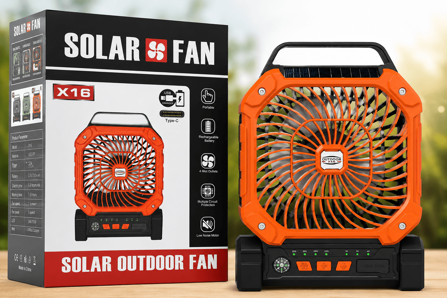 X16 Solar Outdoor Fan